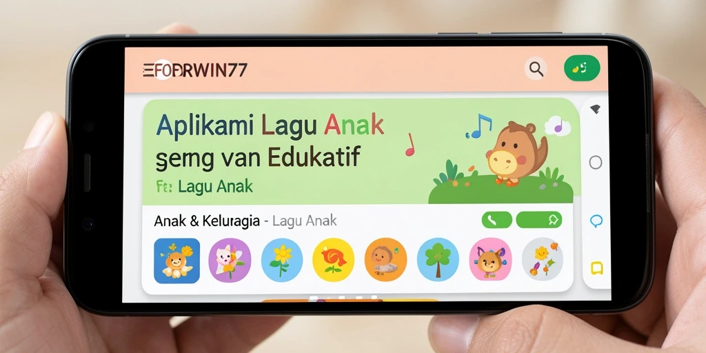 Tampilan antarmuka FORWIN77 yang ceria dan ramah anak.