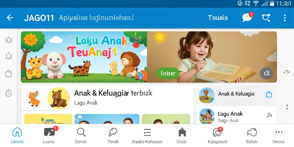 Antarmuka JAGO11 yang menarik dengan berbagai lagu anak.
